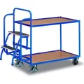 Variofit Kommissionierwagen mit 2 Ladeflächen, niedrig sw-600.614