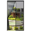 Fliegengitter Tür Magnet Vorhang 110x220cm Schwarz Kinderleiche Klebem