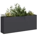 vidaXL Pflanzkübel Schwarz 200x40x80 cm Kaltgewalzter Stahl