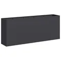 vidaXL Pflanzkübel Schwarz 200x40x80 cm Kaltgewalzter Stahl, Pflanzschale, Garten-Garten-Pflanzkübel, Outdoor-Pflanzgefäß, Hochbeet, Pflanzgefäß