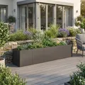 Hochbeet Metall 200x40x40 cm Gartenbeet Pflanzkübel Balkon Stahl
