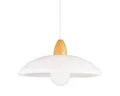 Helios Leuchten Pendelleuchte Hängelampe Alabasterglas Holz Buche Küchenlampe Deckenlampe, für Wohnraum Küche Esszimmer, extralange Aufhängung