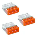 3x WAGO Steckklemme 3 fach orange 2273-203 Dosenklemmen Compact 3 Klemmstellen