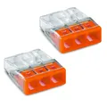 2x WAGO Steckklemme 3 fach orange 2273-203 Dosenklemmen Compact 3 Klemmstellen