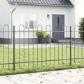vidaXL Gartenzaun mit Bogenoberteil Grau 5,1 x 1 m Stahl