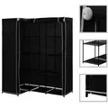 vidaXL Eckkleiderschrank Schwarz 130 x 87 x 169 cm