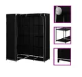 vidaXL Stoffschrank Eckkleiderschrank Schwarz 130 x 87 x 169 cm (1-St)