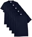 Fruit of the Loom Herren Regular Fit T-Shirt Heavy Cotton Tee Shirt 5 pack, Blau (Navy), M