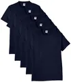 Herren Regular Fit TShirt Heavy Cotton Tee Shirt 5 pack, Blau Navy, M