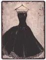 Blechschild Schwarzes langes Kleid Deko Schild Aufschrift Dekorations 25 x 33