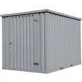 LagercontainerXXL 4m Lagercontainer mit Einflügeltür & Doppelverriegelung RAL7040 Fenstergrau 3,88x2,14x2,09