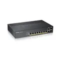 Zyxel Gigabit Ethernet Smart-Managed PoE+ Switch mit 8 Ports, einem Budget von 130 Watt und 2 Gigabit-Combo-Ports, Hybrid Cloud-Modus, Lifetime Garantie [GS1920-8HPv2]