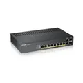 ZyXEL GS1920 Desktop Gigabit Smart Switch, 8x RJ-45, 2x RJ-45/SFP, PoE+, V2