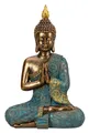 Geschenkestadl Buddhafigur Buddha Figur 29cm türkis gold meditierend (1 St)