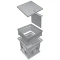 Marley Deutschland GmbH Erdschacht 300x300mm Einlaufschacht + Aufsatz + Schachtdeckel + Geruchsverschl., 30x30x38 cm, 4-St., laugen- und säurebeständig, PKW-befahrbar grau|silberfarben