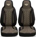 Schonbezüge Sitzbezüge für Dacia Logan 2. Gen. Bj 2012-20 in Schwarz/Braun PLKT212