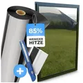 WindowShield Sonnenschutz-Fensterfolie, UV-Schutz Sonnenschutzfolie Fenster innen oder außen silberfarben 60 cm x 400 cm