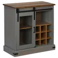 vidaXL Sideboard Halden mit Schiebetür Grau 80x40x80 cm Massivholz, Anrichte, Schrank, Buffetschrank, Kommode, Aufbewahrungsschrank, Küchenschrank
