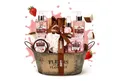 BRUBAKER Pflege-Geschenkset Dusch- und Badeset mit Kokosnuss & Erdbeer Duft Set, 11-tlg., Frauen Geschenk Set in Vintage Wanne, Wellness Pflegeset für Damen
