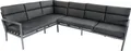 Loungeset Gartenmöbelset 9 -Sitzer bestehend aus: Dreisitzer-Sofa, Dreisitzer-Sofa, Tisch, Bank, Sessel, inkl. Auflagen Aluminium