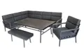 bellavista - Home&Garden® Gartenlounge-Set »Sorrent« Lounge Set Alu Ecklounge Loungemöbel Sitzgruppe Gartenmöbel, (Set, 5-tlg., 1x Eckbank (2x 3-Sitzer Bank), 1x Bank, 1x Sessel, 1x Tisch), grau, Aluminium, für 9 Personen, wetterfest - Garten, Terrasse