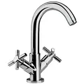 Zweigriff-Waschtischmischer Comi, Ausladung 138 mm, mit Zugstange, chrom - 93 921 99
