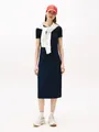 Tommy Jeans Jerseykleid mit gerippter Struktur, Logostickerei, Dark Night Navy