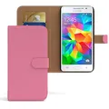 EAZY CASE Tasche kompatibel mit Samsung Galaxy Grand Prime Schutzhülle mit Standfunktion Klapphülle Bookstyle, Handytasche Handyhülle mit Magnetverschluss und Kartenfach, Kunstleder, Rosa