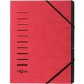 PAGNA Fächermappe DIN A4 Unbeschriftet Pappkarton 7 Fächer Rot 24,5 (B) x 0,4 (T) x 32 (H) cm