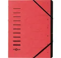 PAGNA Fächermappe Ordnungsmappe A4 7-teilig rot Aufdruck 1-7 auf dem Deckel mit Eck