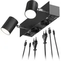 ledscom.de Wandleuchte WAIKA, 2-flammig, Schalter, {farbe}, 2 Steckdosen, USB-C, USB-A, 2x GU10 max. 15W