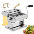 Hochwertige manuelle Nudelmaschine | 7 Teigstärken für Lasagne Spaghetti Fett...