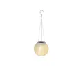 Lumineo Solar LED Laterne 15x10cm Nylon Weiß/Warmweiß - Solarleuchte für Garten Balkon - Lampion Hängeleuchte Außenleuchte - Solarlampe für Außen - Deko Outdoor