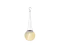 Lumineo LED Solarleuchte, Dauerlicht, warmweiß, Solar LED Laterne Lampion 15x10cm Nylon Weiß / Warmweiß Deko Outdoor