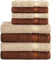 8er-Handtuch Set aus 100% Baumwolle,4 Bade- 70x140 und 4 Handtücher 50x100