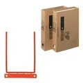 BHU D-Clip Archivordner+Bündelungsbügel, Braun, A4, Karton, 435g/qm, Kunststoff, rot, 80 mm Schriftgut, beschriftbar, 1/4 Schnitt, Seite, Aktenschrank