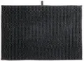 MSV – Chenille-Mikrofaser-Badematte – Langflorig, rutschfest – Maschinenwaschbar – Praktische Aufhängeschlaufe – Optimaler Komfort und Hygiene – Dunkelgrau – Einzelmatte – 60 x 60 cm