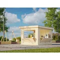 PALMAKO Marktstand "Lenna Set 306", B x H x L: 300 x 245 x 300 cm, naturbelassen, tauchgrundiert - braun