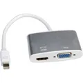 ROLINE 4K MiniDP - HDMI/VGA Adapterkabel, MiniDP ST - HDMI/VGA BU, Aktiv