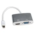 ROLINE 4K MiniDP - HDMI/VGA Adapterkabel, MiniDP ST - HDMI/VGA BU Audio- & Video-Adapter Mini DisplayPort Männlich (Stecker) zu HDMI Typ A Weiblich (Buchse), 10.0 cm, Aktiv silberfarben