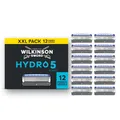 Wilkinson Sword Hydro 5 Herrenrasierer Klinge, XXL-Pack, Herrenrasierer Ersatzklingen-Pack, Haut-Hydratation, karbonbeschichtete Klingen, 12 Ersatzklingen