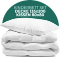 KNERST® Kinder Bettdecke Set mit Kissen - Kinder Bettdecken Set für kuschelig, weiche Träume - Größe: Decke 135x200 cm / Kissen 80x80 cm
