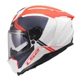 LS2, Integraler Motorradhelm CHALLENGER II TITAN White Blue Red, XXL
