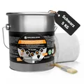 Flüssigfolie Dicht Set DIY 5kg Schwarz inkl. Pinsel & Vlies – Abdichtung Set sofort dicht, 3-fach Ergiebigkeit, lösemittel- & bitumenfrei