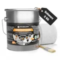 HSS Flüssigkunststoff Abdichtungsset inkl. Pinsel & Vlies – UV- & witterungsbeständig – MS-Polymer – lösungsmittel- & bitumenfrei – Schwarz – 5 kg für ca. 5 m²