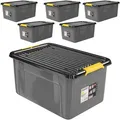 Aufbewahrungsbox 6er-Set Grau/Anthrazit 58x39x25cm stapelbar