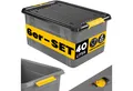 monzana Aufbewahrungsbox, 6x 40L Deckel 40kg belastbar stapelbar stabil BPA frei Kunststoffbox