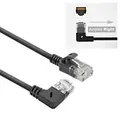 ACT Slimline Netzwerkkabel U/UTP CAT6A LSZH RJ45 Abgewinkelt Rechts zu Gerade 0,5 m Schwarz