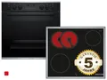 Bosch HND671FH61 Set Einbauherd HET278BB0 Schwarz +  Glaskeramikkochfeld NKN64RG