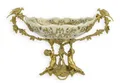 Aubaho Dekoobjekt Schale Porzellan mit Bronze Obstschale Replikat Retro Design Dekoratio